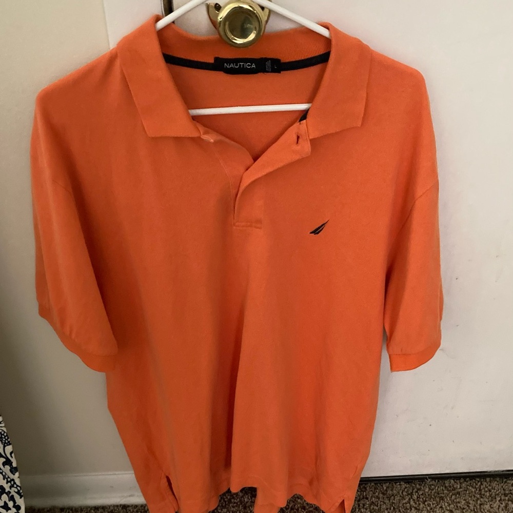Men’s orange Nautica polo shirt Size L